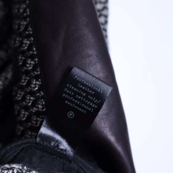 RAG & BONE Lorimer Jacquared Tuxedo Blazer Black Leather and Tweed Women's 8 - Picture 10 of 11